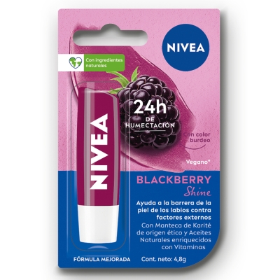 Protector Labial Humectante Nivea Blackberry Shine x4,8 gr