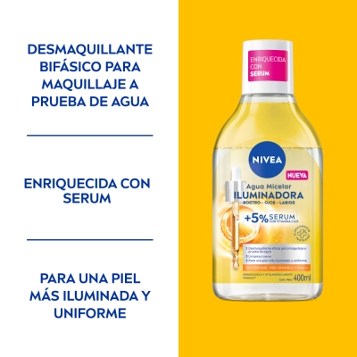 Agua Micelar Nivea Iluminadora Con Serum x400ml