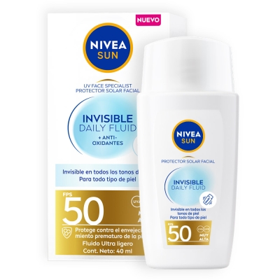 Protector solar facial Nivea Sun Invisible Daily Fluid FPS50 x40ml
