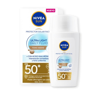 Protector solar Nivea Sun Daily Fluid Tono Medio FPS 50+ x40 ml