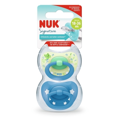 Chupete Nuk Signature 18-36 meses Azul x2 Uni