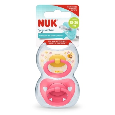 Chupete Nuk Signature 18-36 meses Fucsia x2 Uni