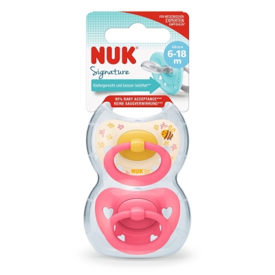 Chupete Nuk Signature 6-18 meses Fucsia x2 Uni