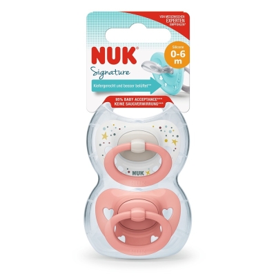 Chupete Nuk Signature 0-6 meses Rosa x2 Uni