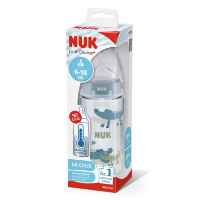 Mamadera Nuk Control De Temperatura Cocodrilo x300ml