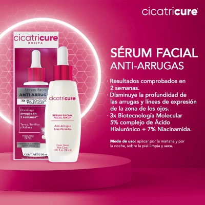 Crema Facial Cicatricure Antiarrugas serum x30ml