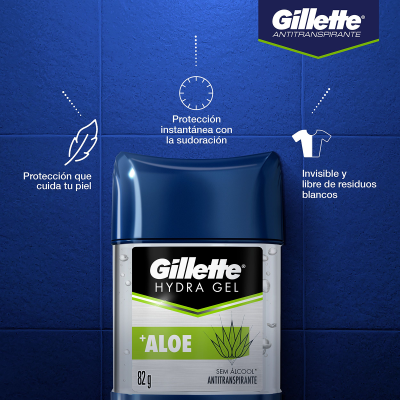 Desodorante En Barra Gillette Gel Hydra Aloe x85gr