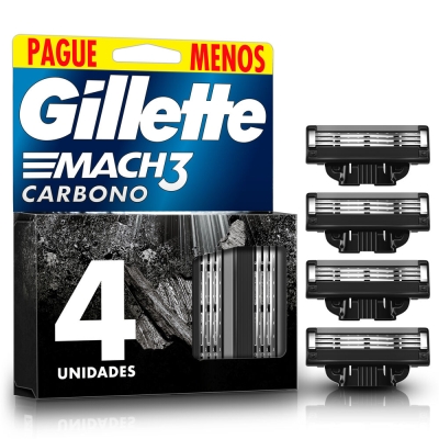 Cartuchos Para Afeitar Mach3 Carbono x4un