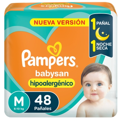 Pañales Pampers Babysan Talle M x48un