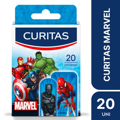 Apósito Adhesivo Curitas Marvel P/Niños x20un