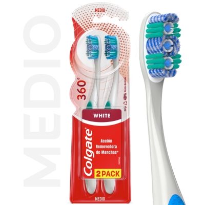Cepillo de Dientes Colgate 360° Luminous White x2 Unidades