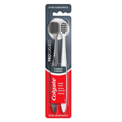 Cepillo Dental Colgate Pro Cuidado Carbon Bipack x2