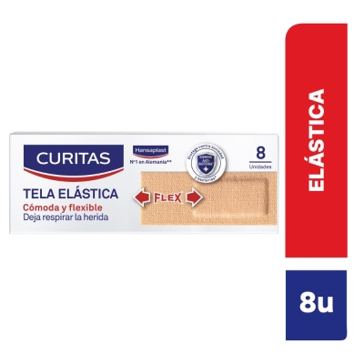Apósitos adhesivos Curitas Tela elástica x 8 unidades