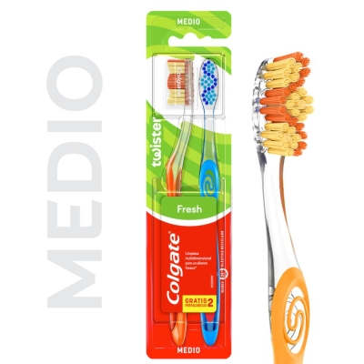 Cepillo Dental Colgate Twister con Capuchón x2 Unidades