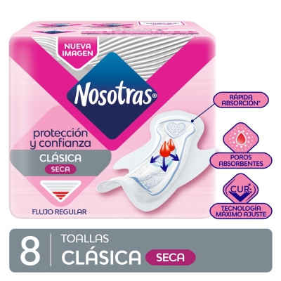 Toallas Femeninas Nosotras Clasica Rapisec 8U