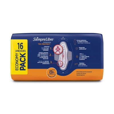 Toallas Femeninas Siempre Libre Adapt Plus Con Alas x16un