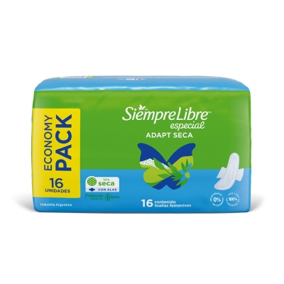 Toallas Femeninas Siempre Libre Especial Seca Con Alas x16un