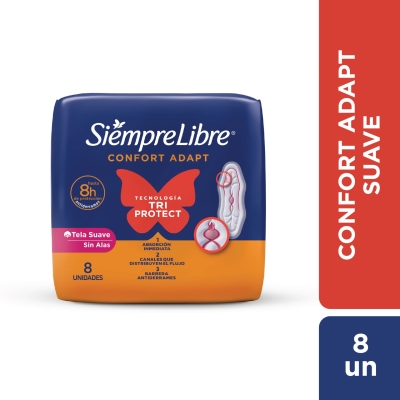 Toallas Femeninas Siempre Libre Adapt Plus Sin Alas x8un
