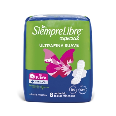 Toallas Femeninas Siempre Libre Especial Ultra Fina x8un