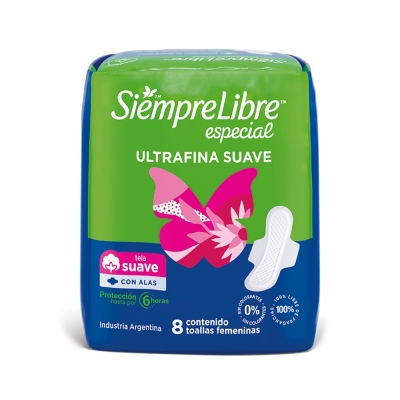 Toallas Femeninas Siempre Libre Especial Ultra Fina x8un