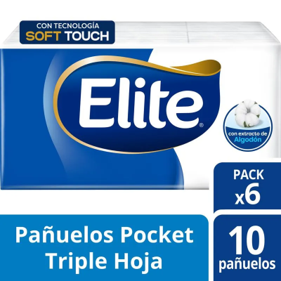Pañuelos Descartables Elite Triple Hoja X10U X6