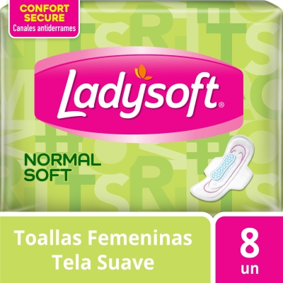 Toallas Femeninas Ladysoft Normal Extra Algodon x8
