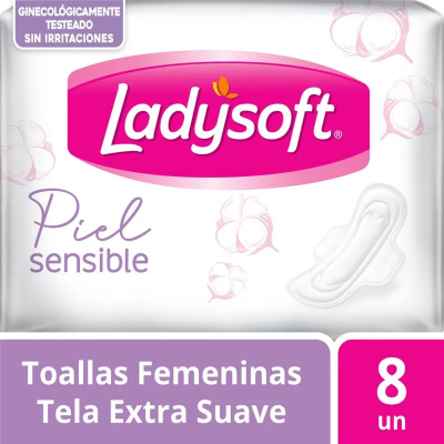Toallas Femeninas Ladysoft Piel Sensible 8U