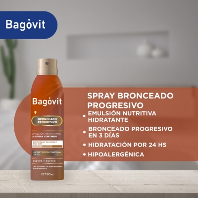 Emulsion Bagovit Bronceado Progresivo Spray Continuo x150ml