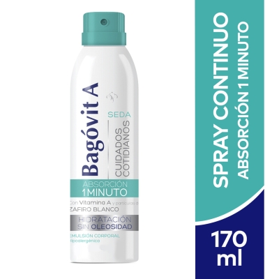 Emulsión Bagovit Spray Continuo Absorción 1 Min Piel Extra Seca x170ml