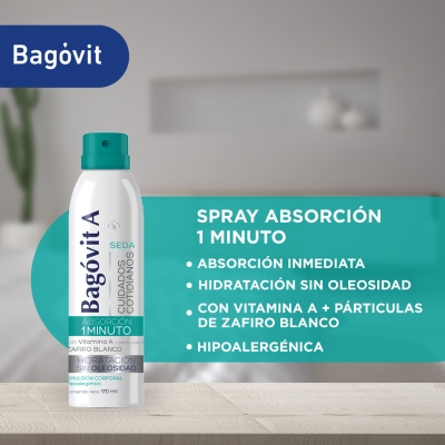 Emulsión Bagovit Spray Continuo Absorción 1 Min Piel Extra Seca x170ml