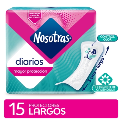 Protectores Diarios Nosotras Largos Con Aloe x15