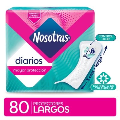 Protectores Diarios Nosotras Largos C/Aloe 80u