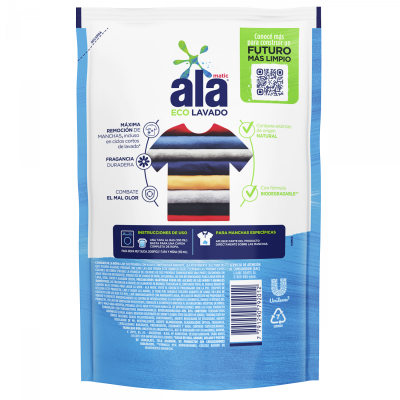 Jabón Liquido ALA Matic Máxima Blancura 800 ml