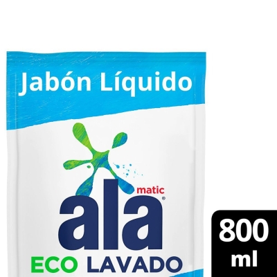 Jabón Liquido ALA Matic Máxima Blancura 800 ml