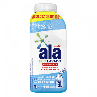 Jabón Liquido para diluir ALA Matic Máxima Blancura 500 ml