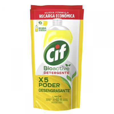 Detergente CIF Bioactive Limón Doypack 450 ml