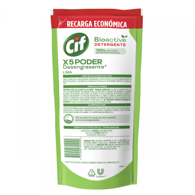 Detergente CIF Bioactive Lima Doypack 450 ml