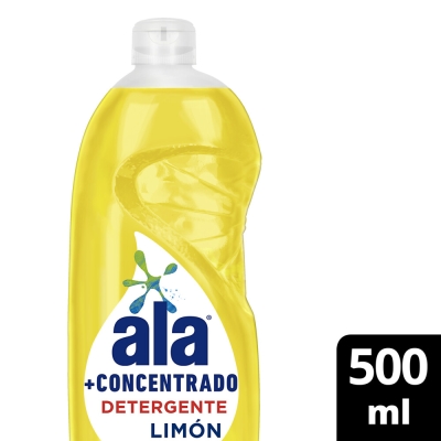 Detergente Líquido ALA + Concentrado Limón Botella 500 ml