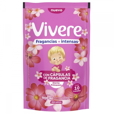 Suavizante Vivere Eterna Primavera Mas Inten Doy Pack x900ml