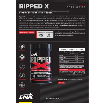 Suplemento Deportivo Ena Ripped X x60cap