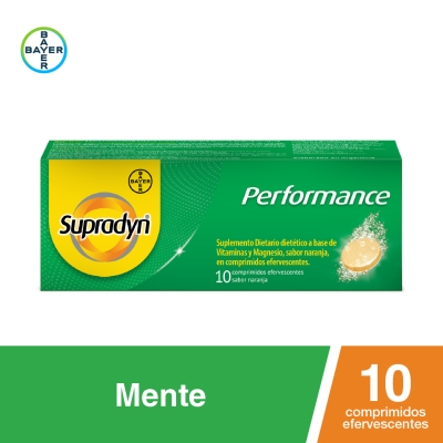 Supradyn Performance Suplemento Dietario con Vitaminas y Magnesio x10 Efervescentes