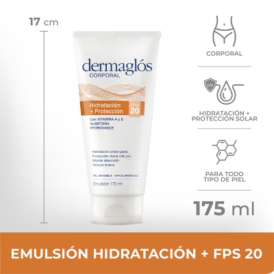 Crema Corporal Dermaglos Hidratacion + Proteccion FPS20 x175ml