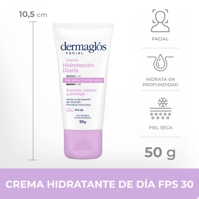 Dermaglós Facial Crema Hidratación Diaria Piel Seca y Extra Seca FPS 30 x50gr