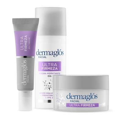 Kit Facial Dermaglós Ultra Firmeza Crema Dia Noche Ojos