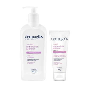 Kit Hidratación Corporal Dermaglós Crema Manos y Emulsión