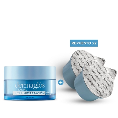 Kit Facial Dermaglós Ultra Hidratación + 2 Repuestos x50gr
