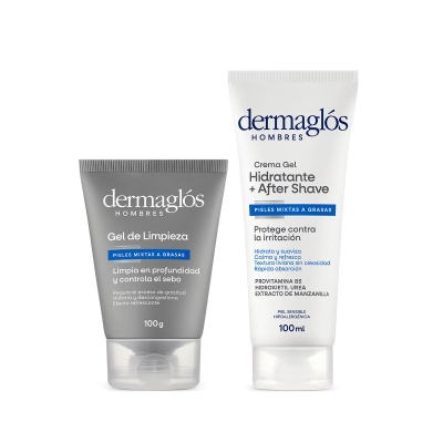 Kit Dermaglós Hombres Rutina Facial Limpieza + Hidratación