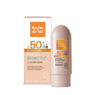 Protector Solar Facial Rayito De Sol Fluido Color Nude x50ml