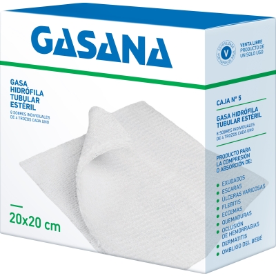 Gasana Gasa Caja Nro.5 20x20Cm 8 Sobres x 4 Trozos
