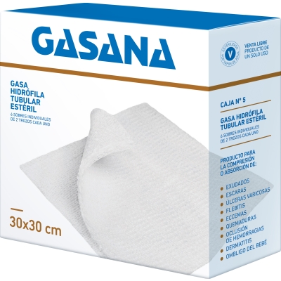 Gasana Gasa Caja Nro.5 30x30Cm 6 Sobres x 2 Trozos